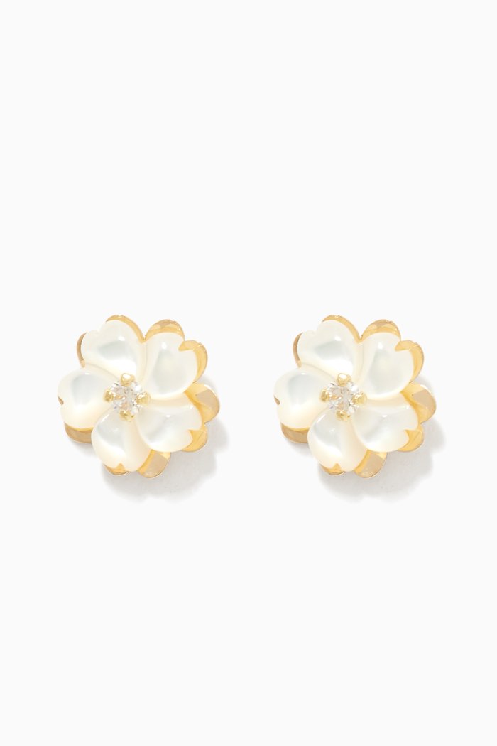 

Floral Diamond Stud Earrings, Gold