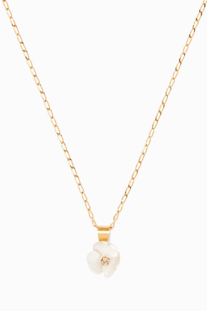 

Floral Diamond Pendant Necklace, Gold