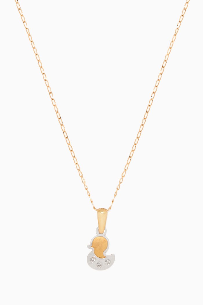 

Duck 3D Diamond Pendant Necklace, Gold