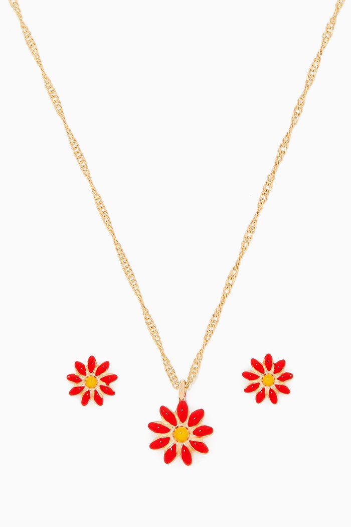 

Enamelled Flower Gold Set