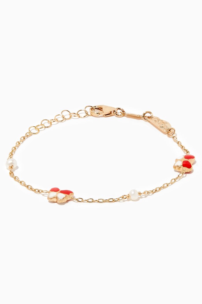 

Butterfly Pearl Gold Bracelet