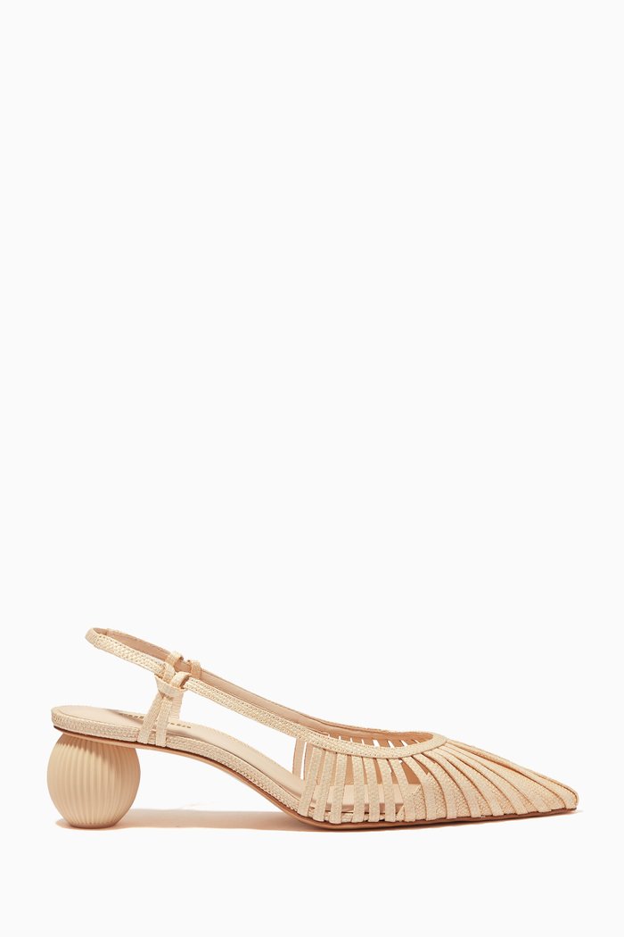 

Alia Slingback Pumps in Raffia, Neutral