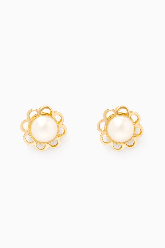 

Pearl Stud Earrings, Gold