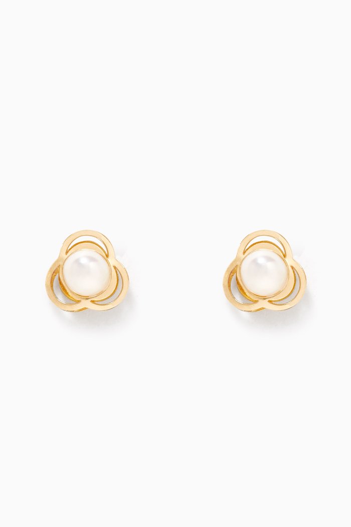 

Pearl Stud Earrings, Gold