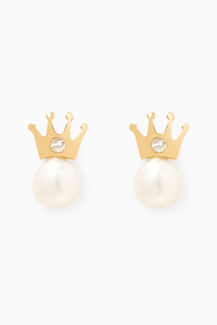 

My Princess Pearl Diamond Earrings, Gold