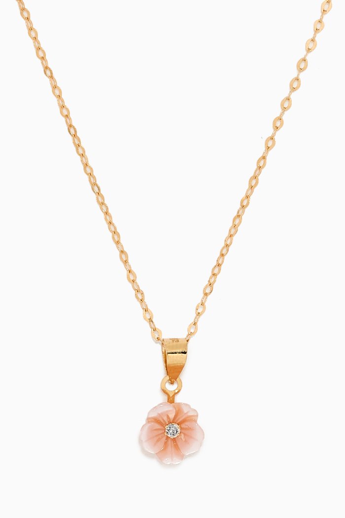 

Floral Diamond Pendant Necklace, Gold