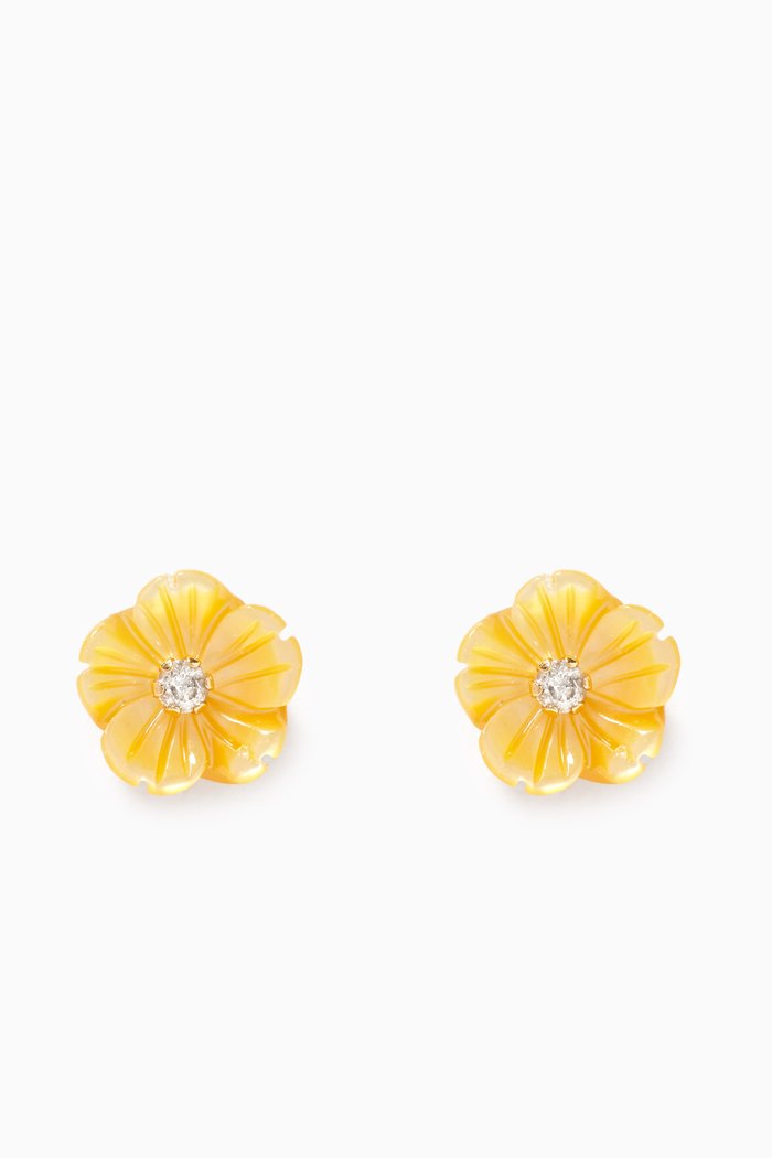 

Floral Diamond Stud Earrings, Gold