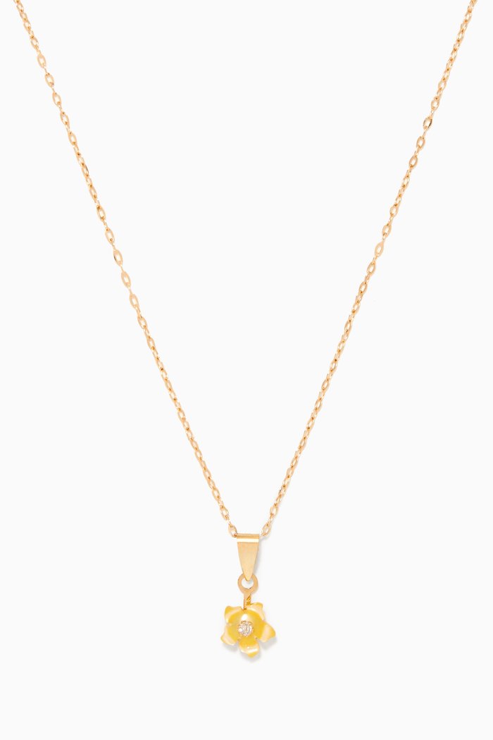 

Floral Diamond Pendant Necklace, Gold