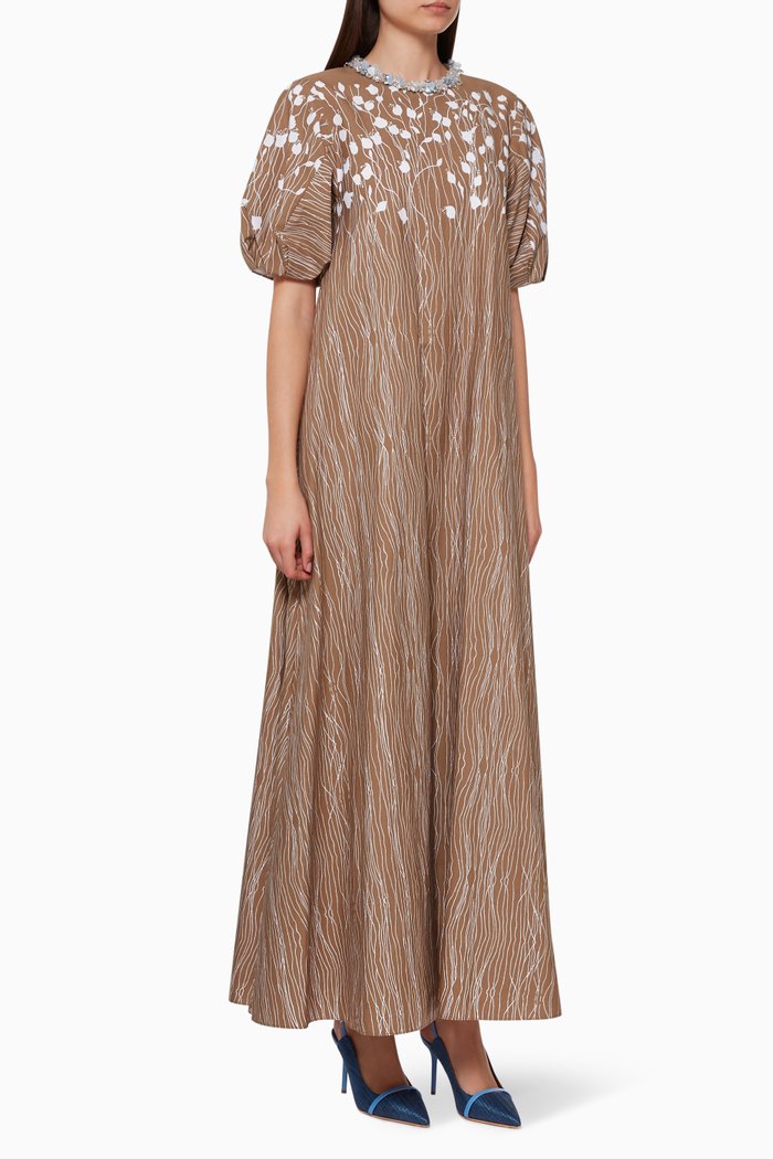 

Delailah Printed Cotton Dress, Neutral