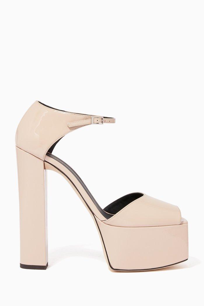 Bebe Leather Platform Sandals, Neutral
