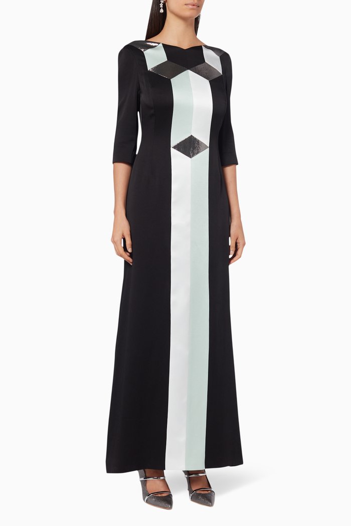 

Angle Silk Maxi Dress, Multicolour