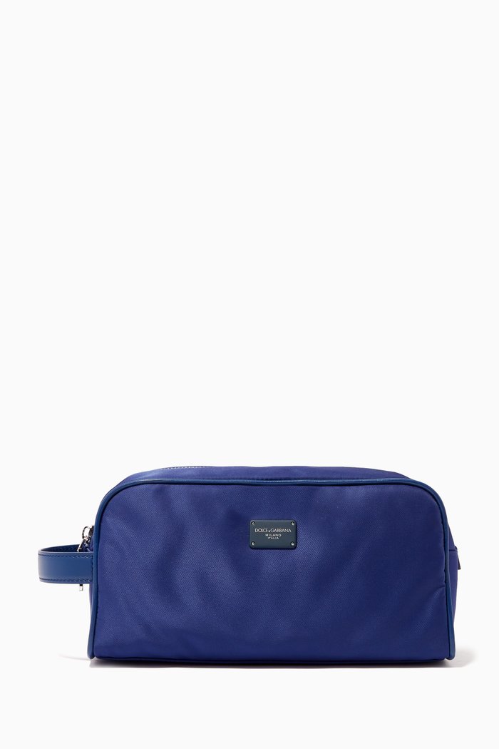 Small Nylon Wash Bag, Blue