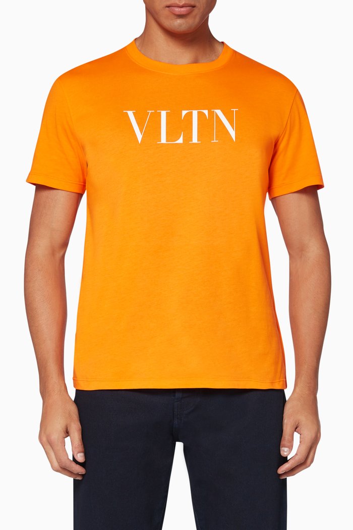 

VLTN Print Cotton T-Shirt, Orange