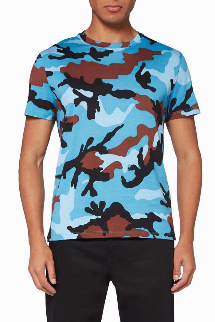 

Camouflage Print T-Shirt, Blue