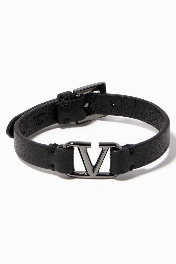 

Vintage Logo Leather Bracelet, Black