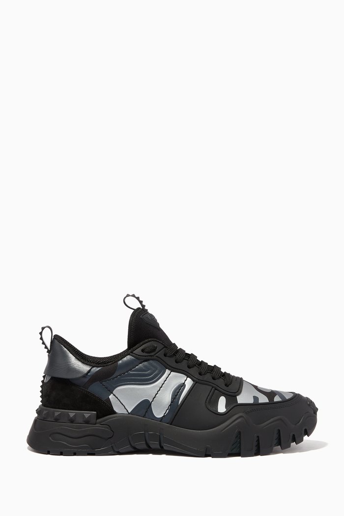 

Valentino Garavani Camouflage Rockrunner Plus Sneakers, Black