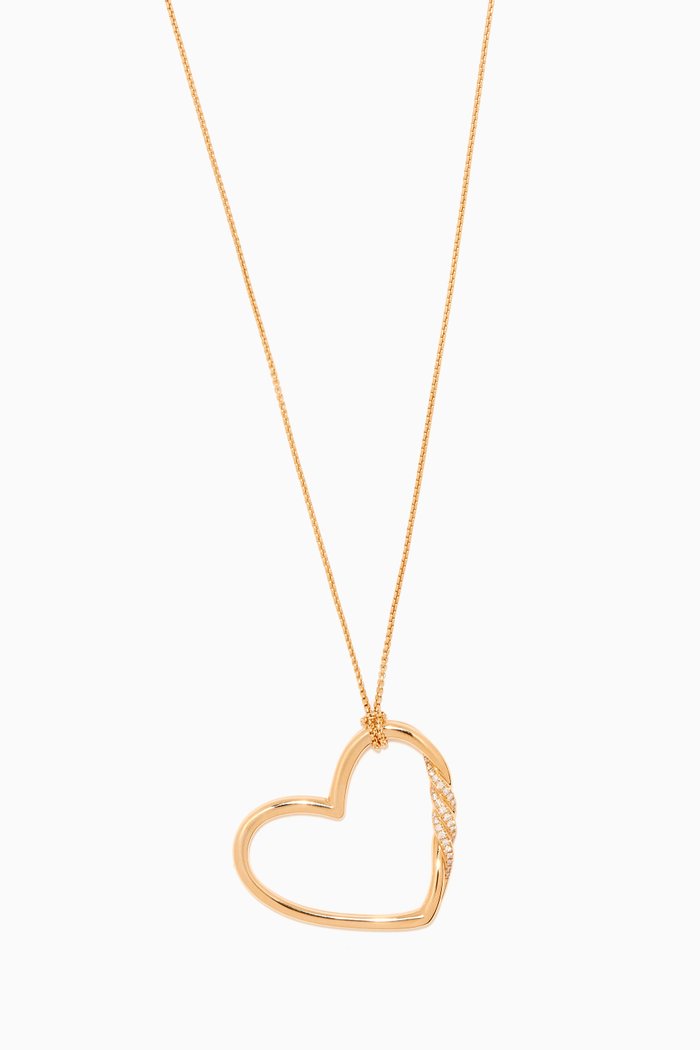 Continuance® Heart Pavé Diamonds Necklace, Yellow