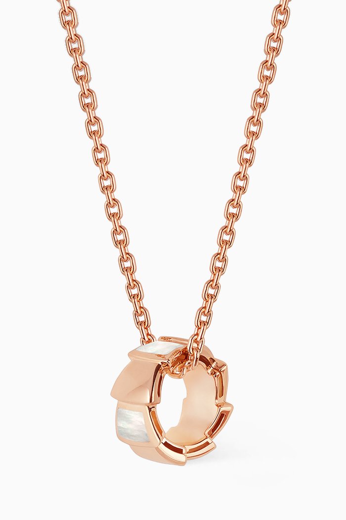 

Serpenti Viper Mother-Of-Pearl Necklace, Rose gold