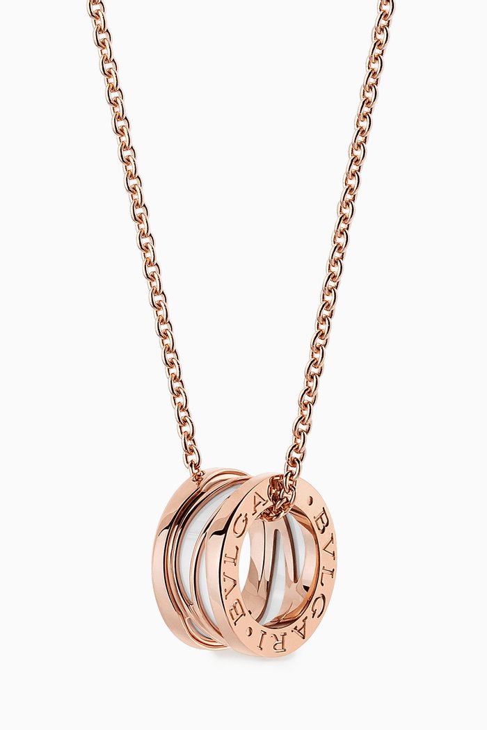 

B.zero1 Ceramic Pendant Necklace, Rose gold