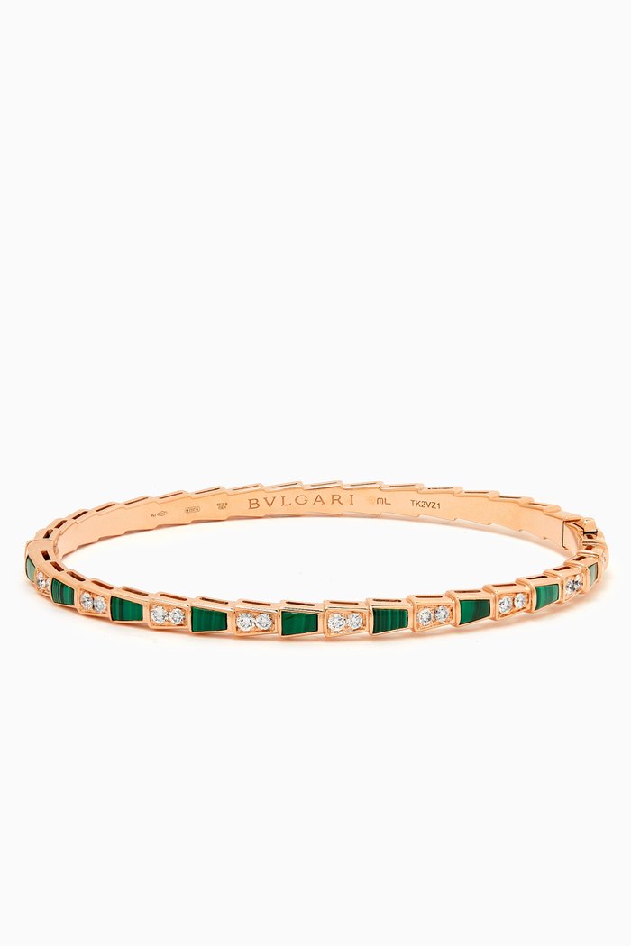 

Serpenti Viper Malachite Bracelet, Rose gold