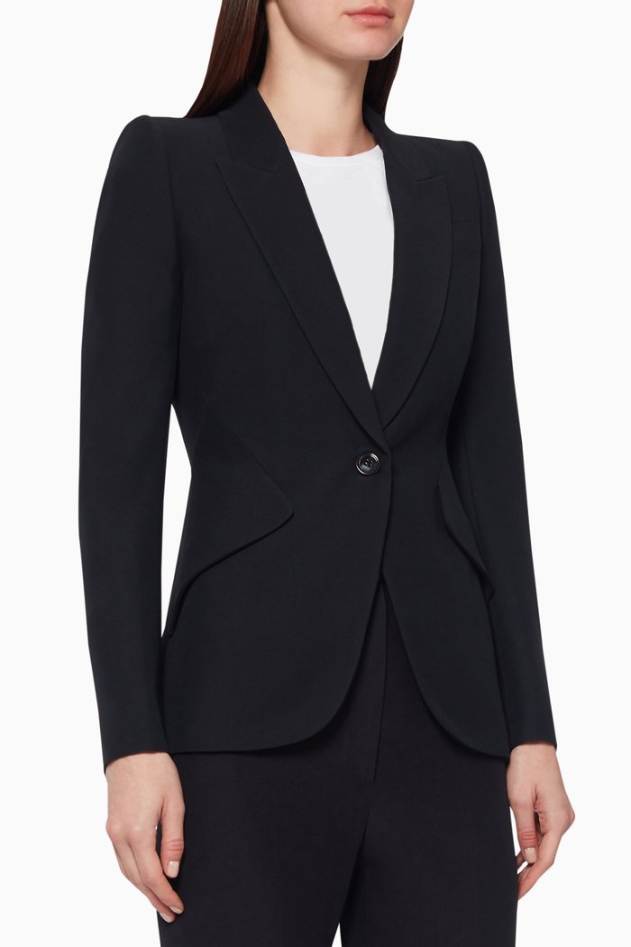 

Leaf Crepe Jacket, Black