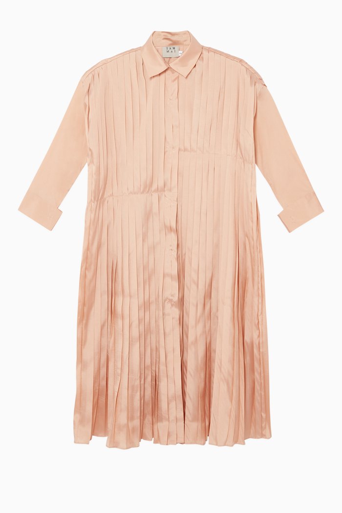 

Pleated Shirt Dress, Pink