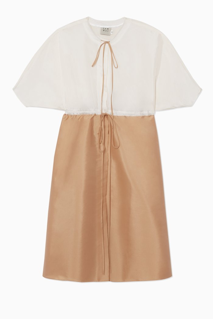 

Double String Shirt Dress, White