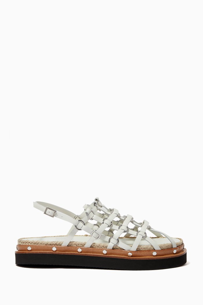 

Yasmine Cage Slingback Espadrille Sandals, White