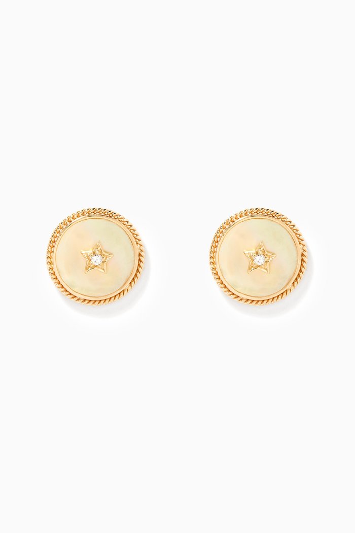 

Star Deera Mother Of Pearl Stud Earrings, Yellow