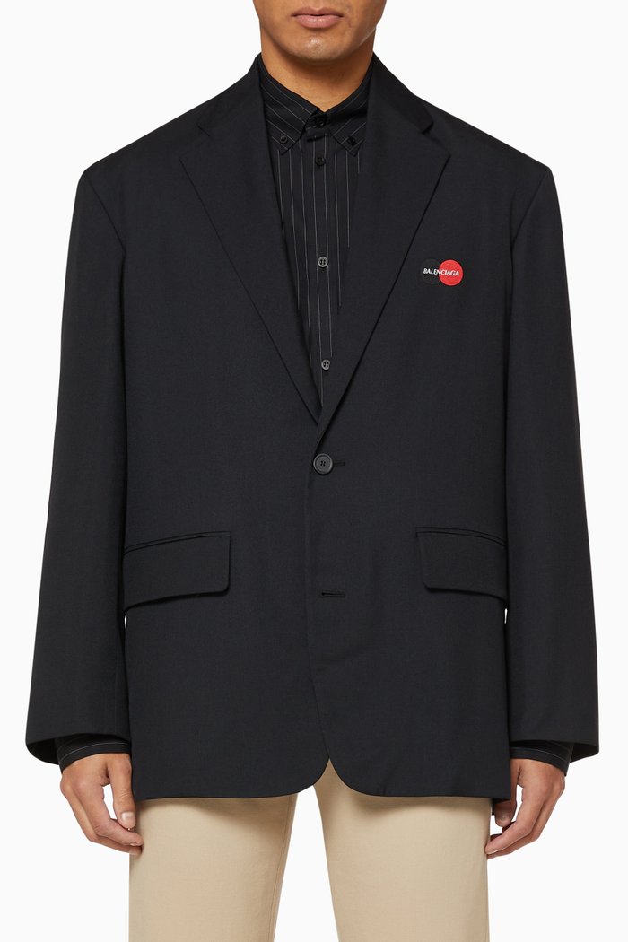 

Uniform Boxy Single Breasted Jacket, Black