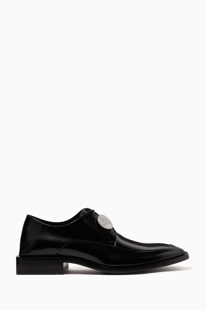 Coin Rim 20mm Leather Derby Shoes, Multicolour