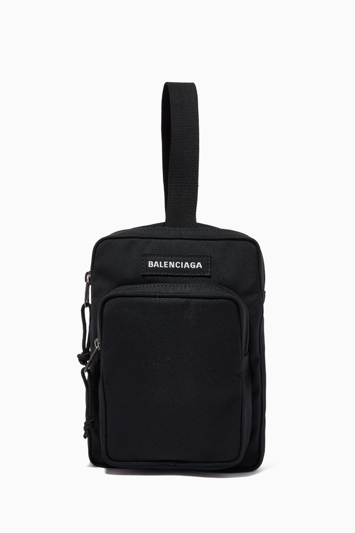 

Explorer Crossbody Messenger in Recycled Nylon, Black