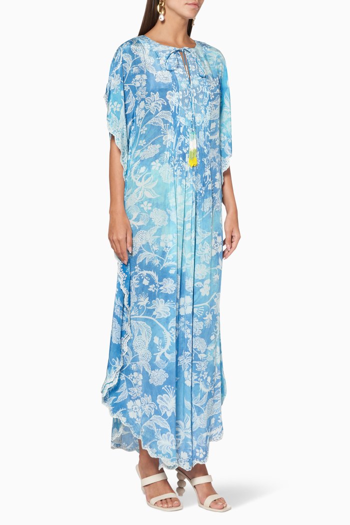 Ame Floral Print Kaftan, Blue