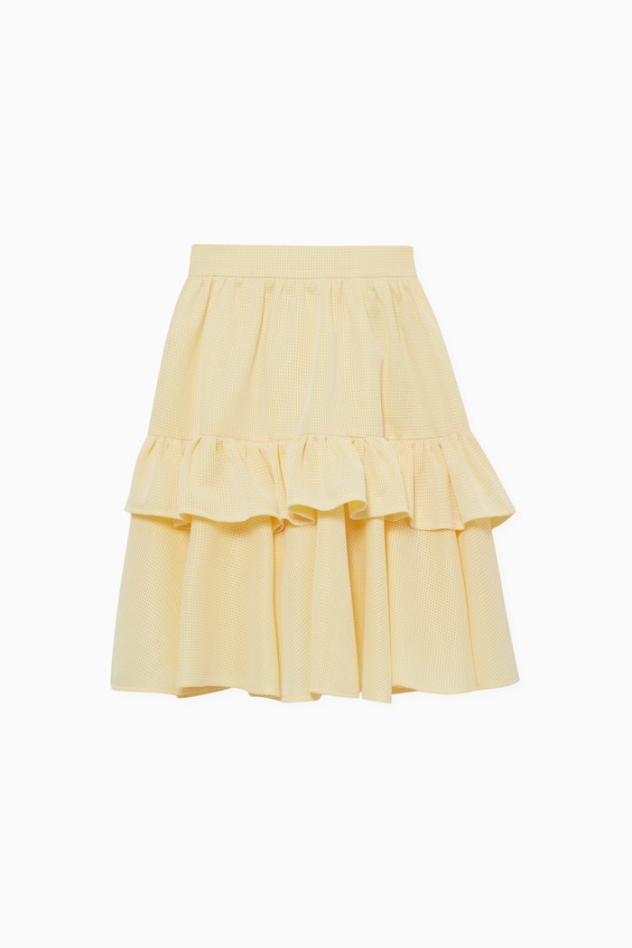

Ruffled Midi Skirt, Yellow