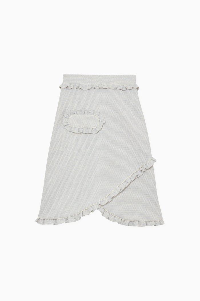 

Ruffled Asymmetrical Skirt, Blue