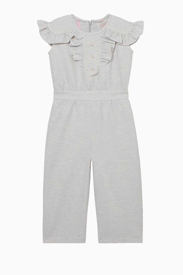 

Ruffled Sleeveless Jumpsuit, Blue