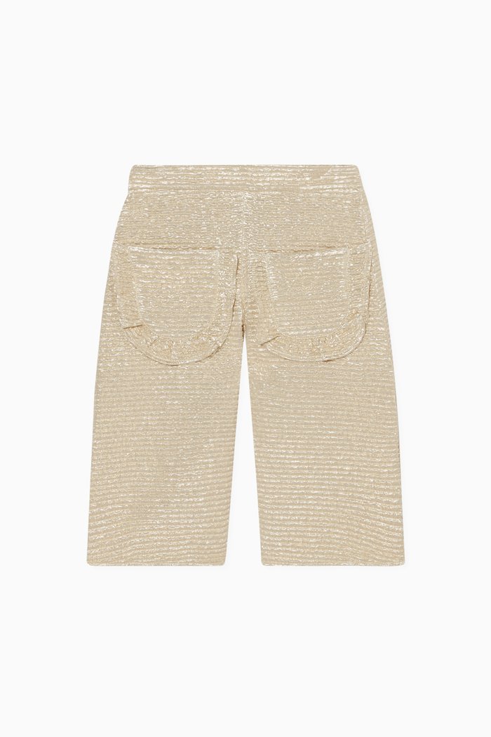 

Textured Metallic Shorts, Gold