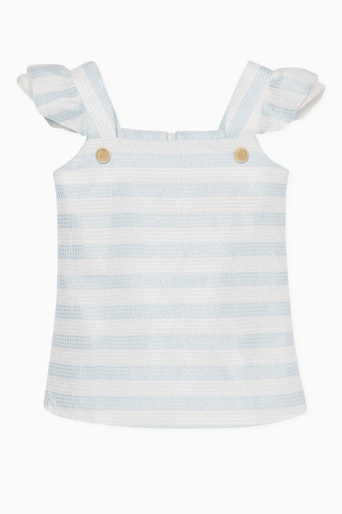 

Ruffle Sleeveless Blouse, Blue