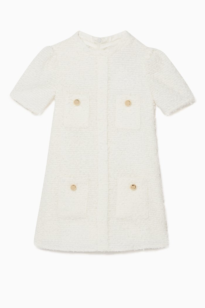 

Short-Sleeved Mini Dress, Neutral