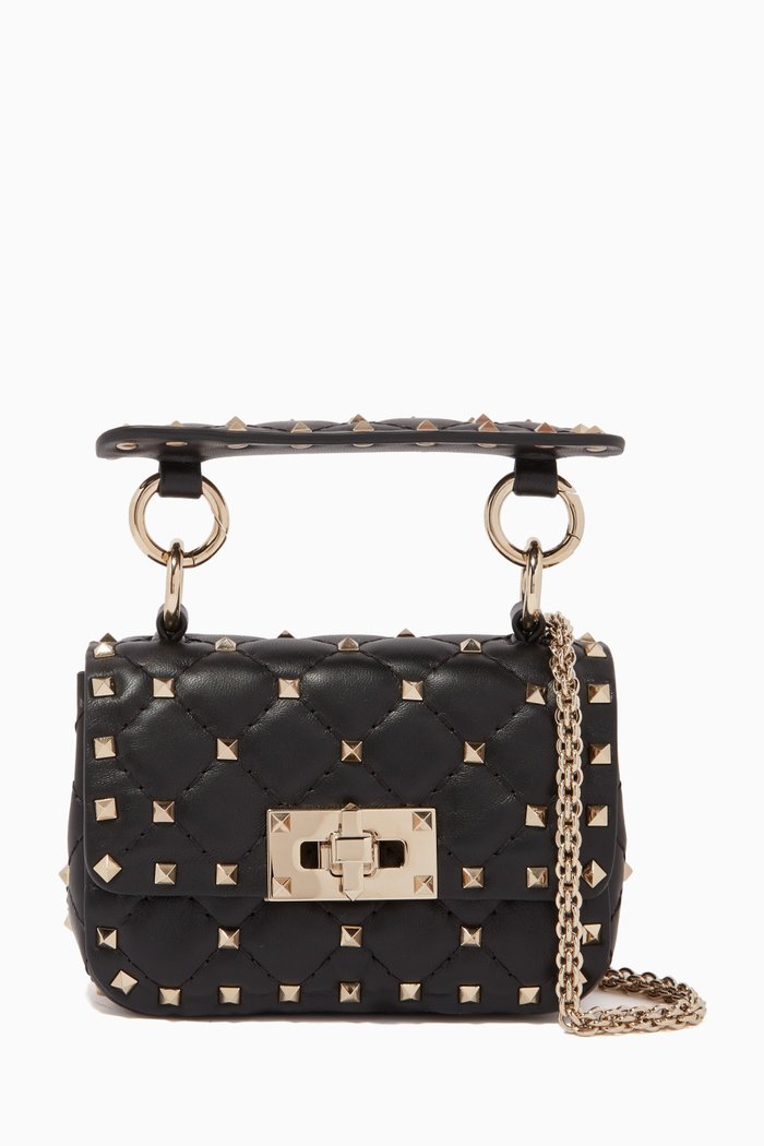 

Micro Rockstud Spike Nappa Leather Bag, Black
