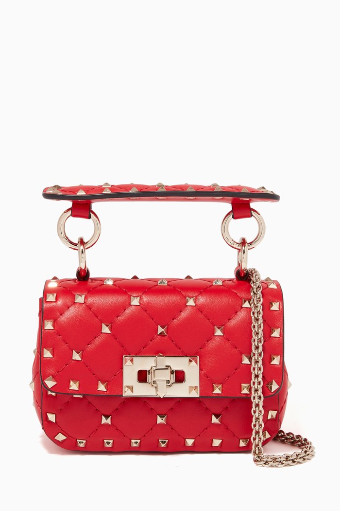 

Micro Rockstud Spike Bag in Nappa, Red
