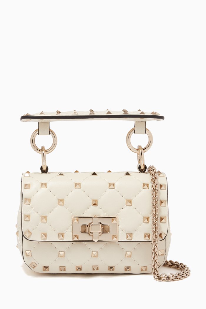 

Valentino Garavani Micro Rockstud Spike Bag in Nappa, White