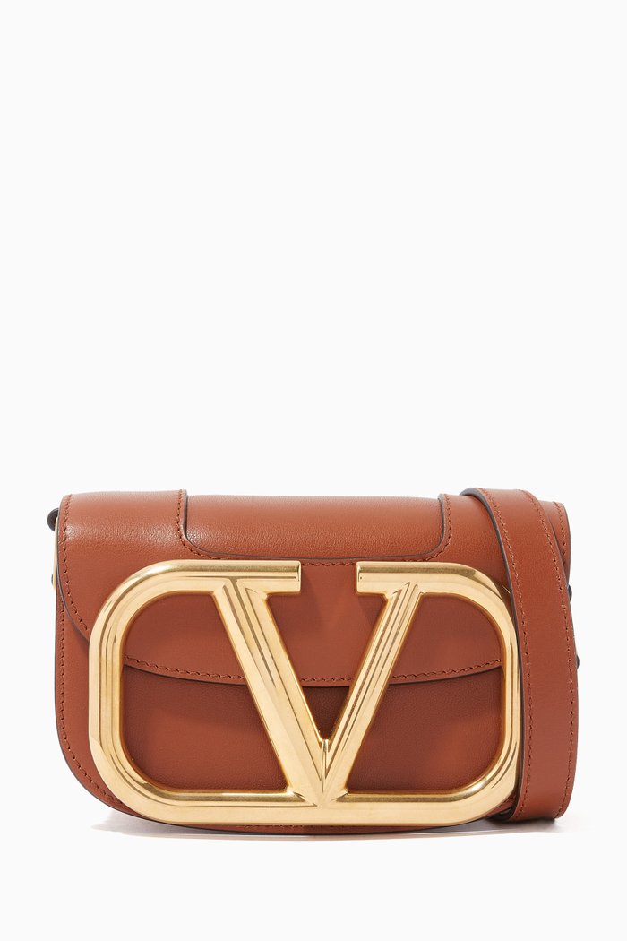 

Valentino Garavani Supervee Small Crossbody Bag in Calfskin, Brown
