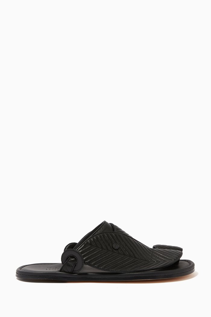 

Arabian Vela Lamb Matelasse Chevron Sandals, Black