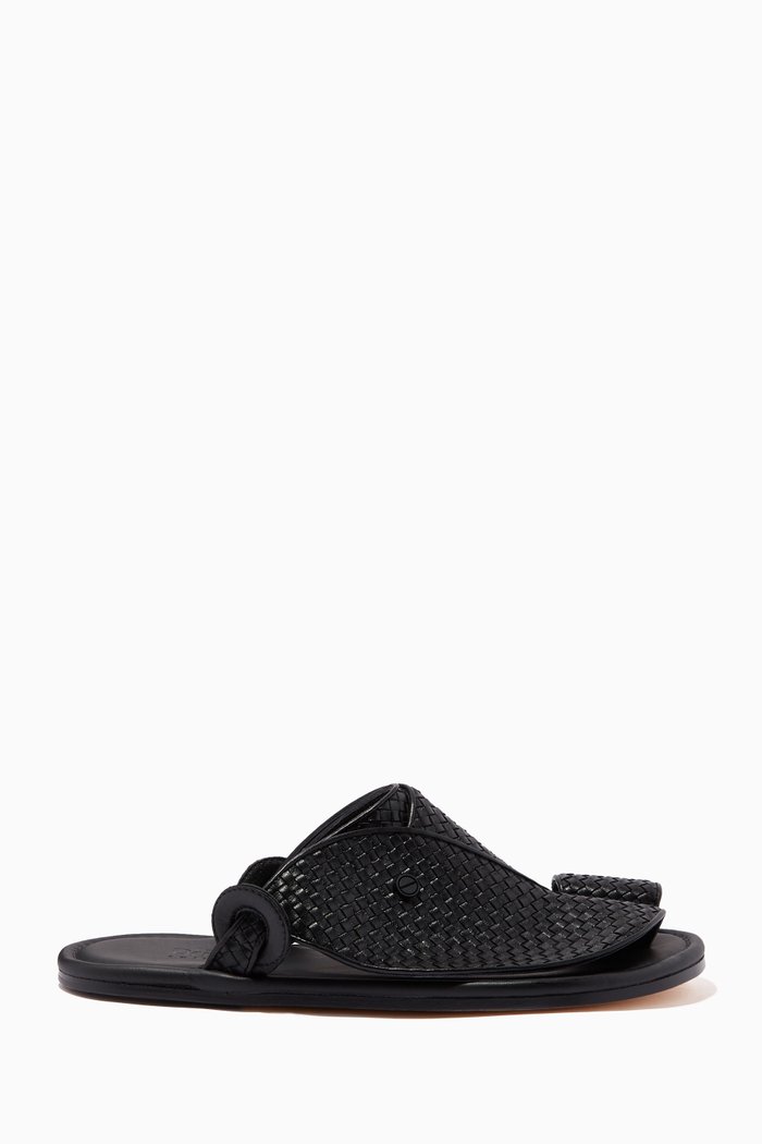 

Arabian Trecce Mini Sandals in Softcalf, Black