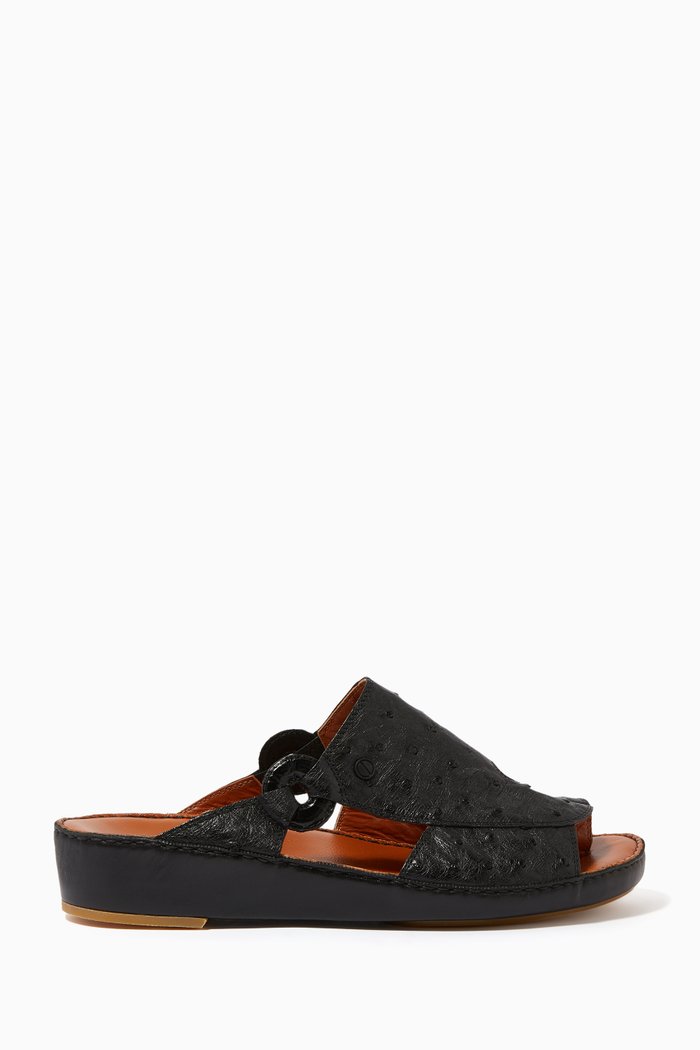 

Najdy Ostrich Fermer Sandals, Black