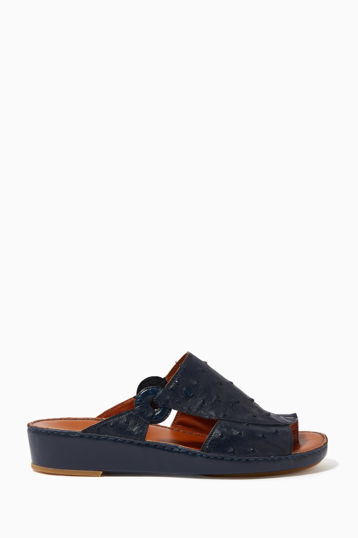 Najdy Ostrich Fermer Sandals, Blue