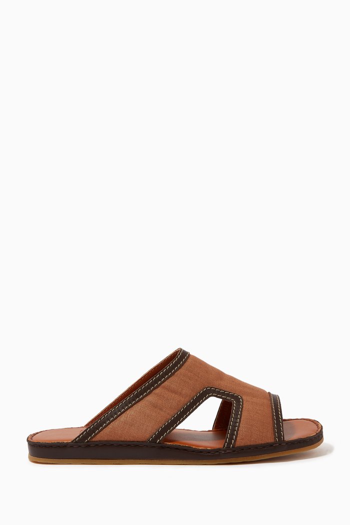 

Western Arca Textile Sandals, Brown