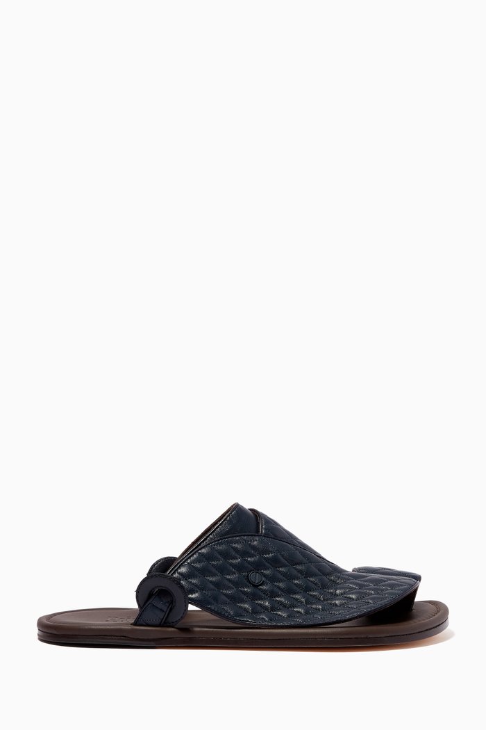 

Arabian Vela Lamb Matelasse Sandals, Blue
