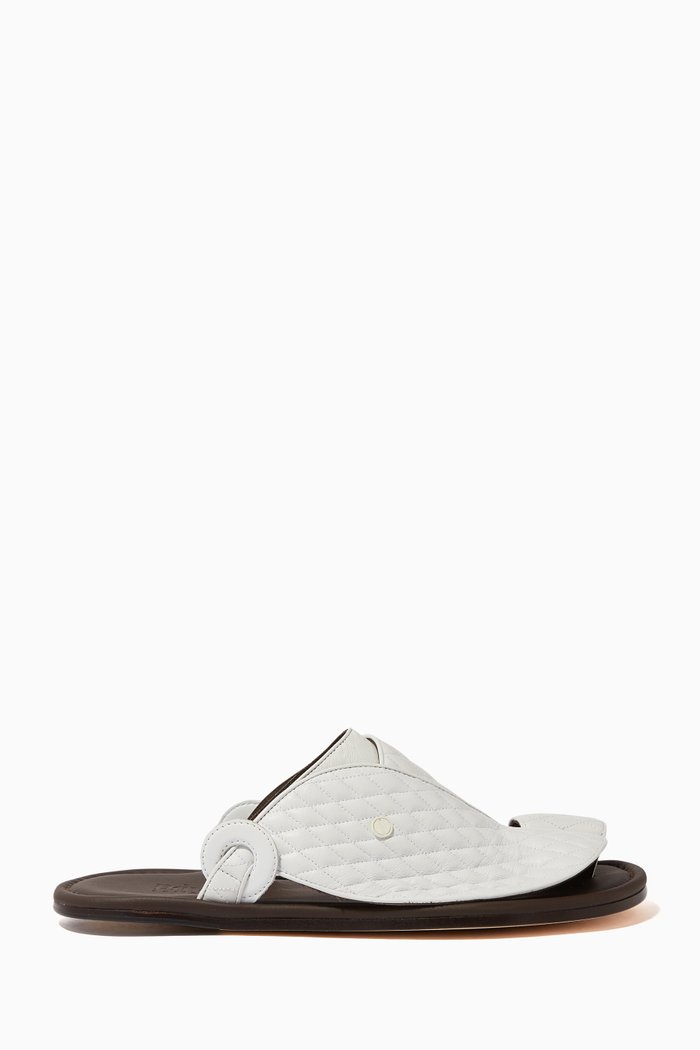 Arabian Vela Lamb Matelasse Sandals, White